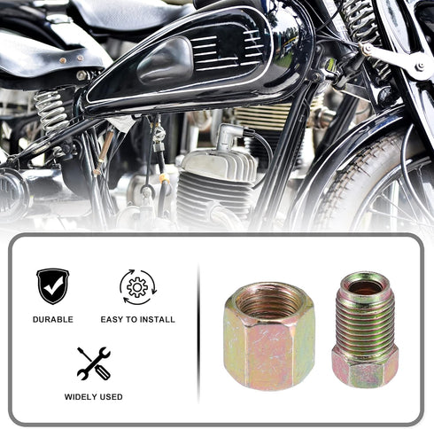 X AUTOHAUX 20pcs Motorcycle Brake Line Tube Fittings 10mm Nuts 10 Male 10 Female for 3/16" Hydraulic Brake Lines Union Durable Brake Pipe Connecto...