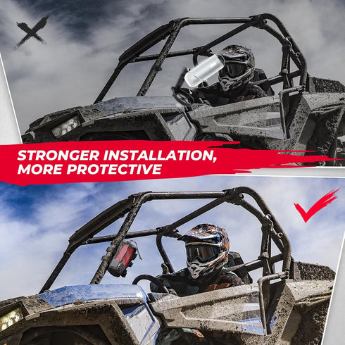 KEMIMOTO UTV Speaker Holder, Portable Speaker Mount for UTV, ATV, Bike, Golf Cart, Fits 0.875-1" and 1.5-2" Roll Bar, Compatible with Polaris RZR ...
