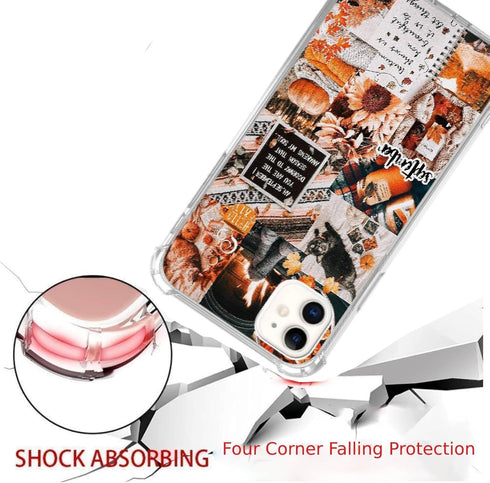 Aesthetic Fall Collage Phone Case Compatible with iPhone 12/iPhone 12 Pro, Autumn Pumpkin Collage Case for Girl Women Men, Unique Soft TPU Bumper ...