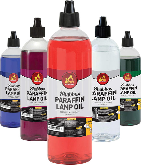Ner Mitzvah Paraffin Lamp Oil, Red Smokeless, Odorless, Clean Burning Fuel for Indoor and Outdoor, Use with E - Z Fill Cap and Pouring Spout, 32oz...
