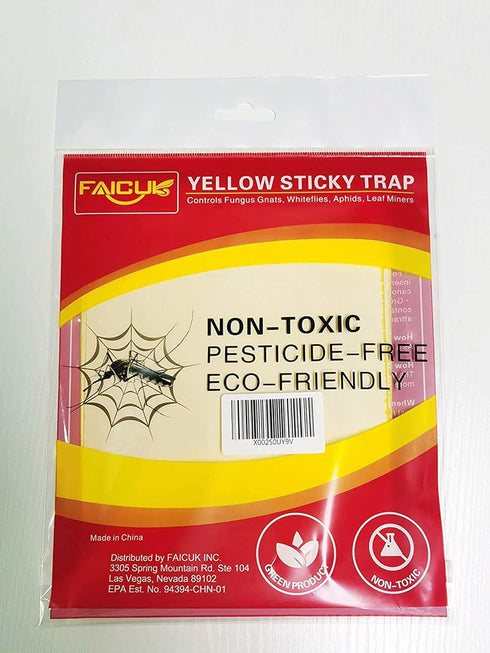 Faicuk Yellow Dual-Sided Sticky Fly Traps for Plant Insect Like Aphids, Fungus Gnats, Leaf Miners and White Flies (10 Pack)...