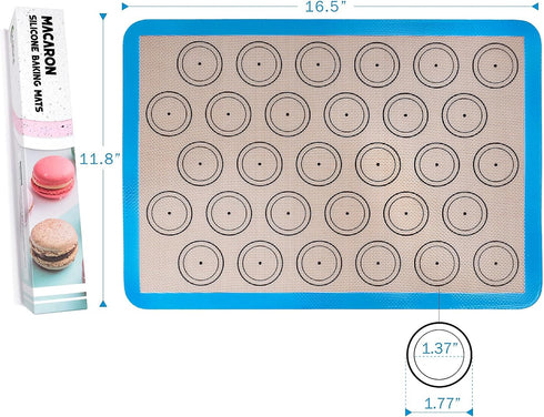 STATINT Silicone baking Mat, Non-Stick Food Safe Set of 2 Half Sheet Reusable Heat Resistant Liner for Macarons, Cookies, Pastries, Bread, Meat,16...