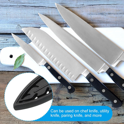 PATIKIL Knife Sheaths for Kitchen Knife for 3" Ceramic Knife, 2 Pcs Knife Edge Guard, Knife Sheath Covers Sleeves, Feather Ceramic Knife Set, Blac...
