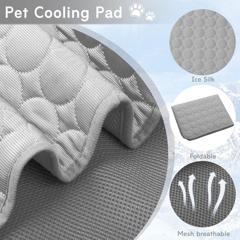 Dog Cooling Mat Cooling Pad for Dog, Washable Cooling Blanket Cushion for Kennel Sofa Bed Floor Car Seats,Travel Summer Dog Pad Made of Ice Silk (...