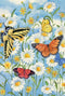 Toland Home Garden 1010004 Butterflies And Daisies Butterfly Flag 28x40 Inch Double Sided Butterfly Garden Flag for Outdoor House Flower Flag Yard...