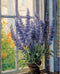 Tucocoo Lavender Paint by Number for Adults, DIY Digital Oil Painting Kits on Canvas with Brushes and Acrylic Pigment, Rustic Window Blooming Flor...