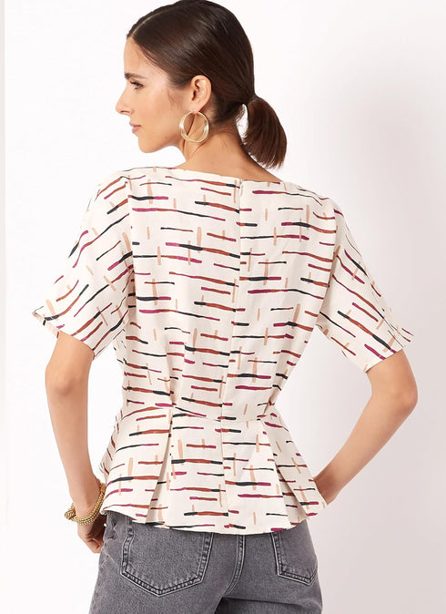 New Look Easy Misses' Peplum Top with Sleeve Variations Sewing Pattern Kit, Design Code N6753, Sizes 6-8-10-12-14-16, Multicolor...