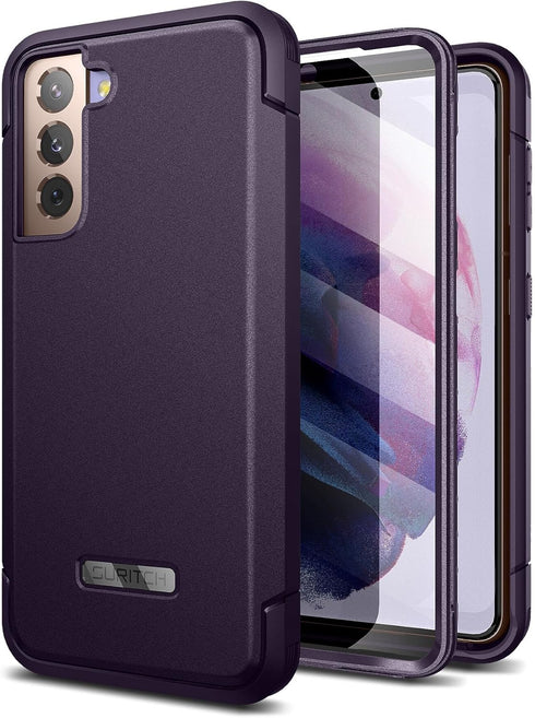 SURITCH for Samsung Galaxy S21 Case 6.2 Inch (Only), (2 Front Frames) Full-Body Heavy Duty Rugged Shockproof Phone Cover with Built-in Screen Prot...
