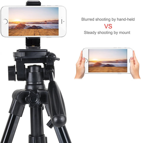 BONFOTO Universal Cell Phone Tripod Mount Adapter,Rotates Vertical and Horizontal, Adjustable with Padded Clip Fits for All Smartphones Compatible...