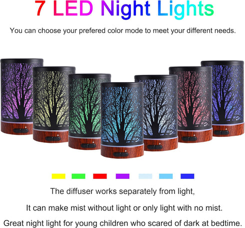 Essential Oils Diffuser,150ML Aromatherapy Diffuser,Gifts for mom,Metal Cool Mist Humidifier with 7 Colors Lights Waterless Auto Off Air Diffusers...