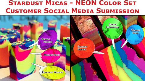 Stardust Micas Pigment Powder Cosmetic Grade Colorant for Makeup, Soap Making, Epoxy Resin, DIY Crafting Projects, Bright True Colors Stable Mica ...