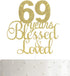 ALPHA K 69th Birthday/Anniversary Cake Topper – 69 Years Blessed & Loved Cake Topper with Gold Glitter...