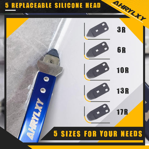 Stainless Steel Caulking Tools, Upgraded 4 in 1 Grout Removal Tool, Sealant Finishing Tool, 5 Silicone Pads Caulk Remover for Kitchen Window Bathr...
