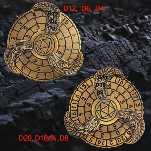 7-in-1 Fidget Spinner DND Dice Set, Rotate Metal Fingertip Gyro Rotate Dungeons and Dragons DND Compass Dice, Cool RPG Role Playing Table Game Dic...