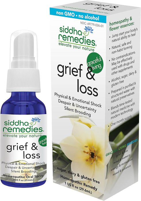 Siddha Remedies Grief & Loss Spray for Sadness Despair Depression Melancholy | 100% Natural Homeopathic Remedy with Cell Salts and Flower Essences...