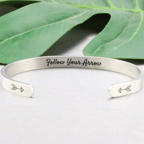 Yiyang Inspirational Bracelets for Women Stainless Steel Mantra Cuff Bangle for Her...
