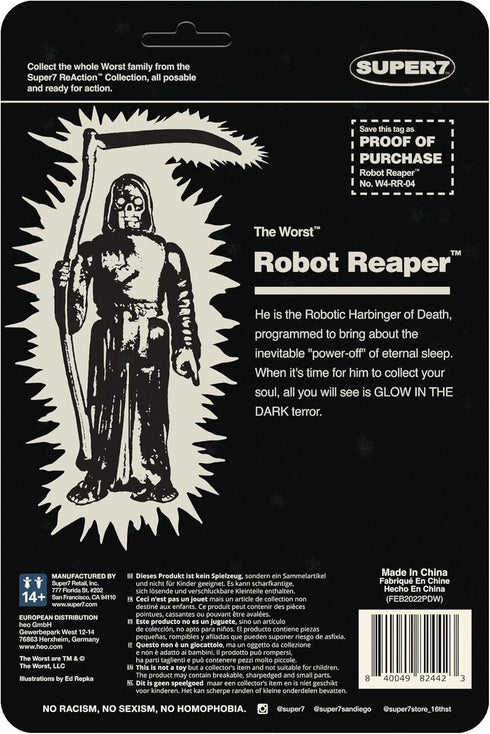 Super7 The Worst Robot Reaper (Monster Glow) - 3.75" The Worst Action Figure Collectibles and Retro Toys...