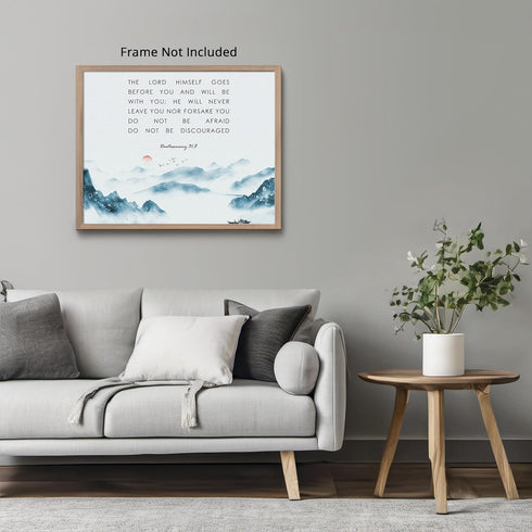 Posterizer 1 pcs-Deuteronomy 31:8 Quote-Spiritual Poster-Religious Posters-Gifts for Christians - Decor for Church, Sunday School Classroom- UNFRA...