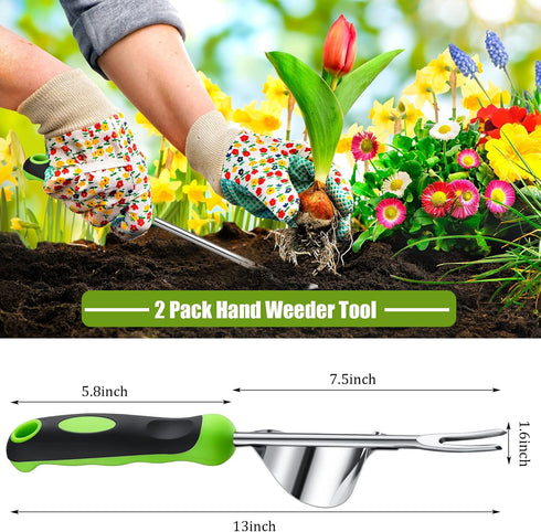 Hand Weeder Tool Garden Weeding Tool Gardening Weeder Tool with Ergonomic Handle, Stainless Steel Garden Lawn Farmland Transplant Gardening Plant ...