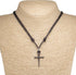 BlueRica Nail & Cross on Adjustable Black Cord Necklace (Old Silver Finish)...