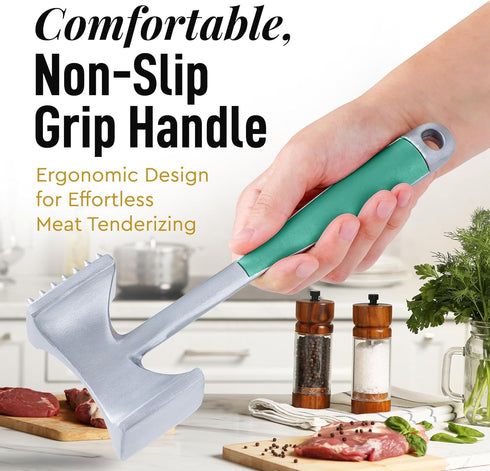 Zulay Professional Meat Tenderizer Tool - Dual Sided Meat Mallet Pounder With Comfort Grip Handle - Heavy Duty Meat Hammer Tenderizer - Meat Tende...
