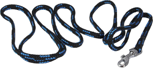 Dogs My Love 6ft Long Braided Rope Dog Leash Blue with Black 6 Sizes (XXSmall: 6ft Long; 0.15" Diam (4mm))...