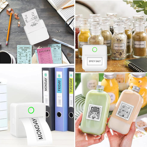 mafiti Portable Thermal Pocket Printer Inkless Bluetooth Receipt Mini Printer Wireless Sticker Lable Printer Study Notes Pictures Photos Print for...