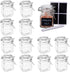 Oak & Steel 12 Pack 3.4oz Small Airtight Glass Spice Jars with Lids & Clip Top, 24 Labels & Chalk Pen - Square Bottles, Herb Jars, Mason Jars, Sea...