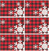 Christmas Red Plaid Snow Snowflake Placemats Set of 6 Table Mat, Red Black Lattice Texture Table mats Placemats Heat-resistant Stain Resistant Was...