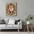 Posterizer 1 pcs- Red fox in a circular frame with flowers arround it-Art for Animal Lovers-Floral Botanical Art- Gift for Men Women Teens-Decor f...