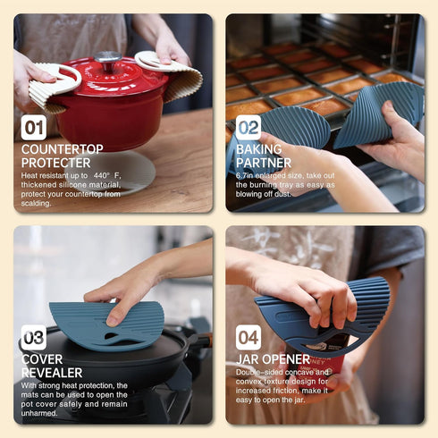 Silicone Trivets for Hot Dishes Heat Resistant Trivets for Hot Pots & Pans Multipurpose & Versatile Hot Pads for Kitchen & Countertop Table Coaste...