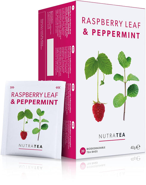Nutra Tea - Raspberry Leaf & Peppermint Tea - Raspberry Leaf Tea For Pregnancy & Expectant Mothers - 40 Tea Bags - Herbal Tea - (2 Pack)...