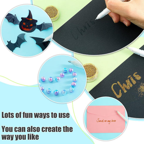 3 Pieces Adhesive Fine Tip Glue Pen Quick Dry Crafting Fabric Liquid Glue Pen Precision Provides Point Application for Die-cuts Glitter Card Makin...