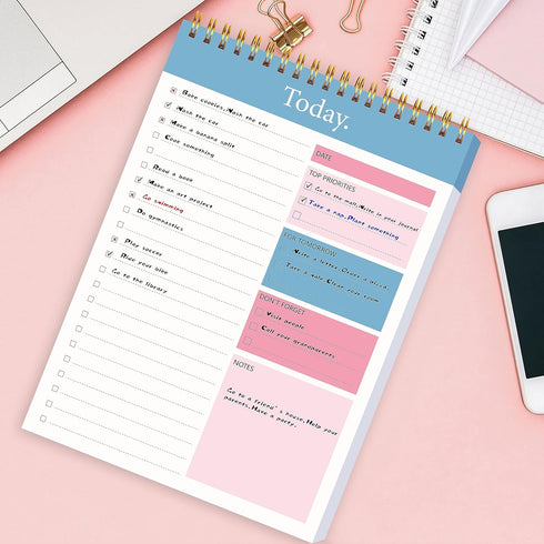 To Do List Notepad - Daily Planner Notepad Undated 52 Sheets Tear Off, 6.5" x 9.8" Checklist Productivity Organizer with Hourly Schedule for Tasks...