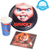 Silver Buffalo Chucky's Face Party Supplies Set, Party Pack Paper Plates Cups Napkins, 60-Pieces...