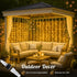 HEYFUNi 304 LED Curtain Lights Outdoor, 9.8Ft*9.8Ft Hanging String Lights Plug in with 8 Modes, Connectable Curtain Fairy Lights for Bedroom, Dorm...