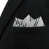 S&W SHLAX&WING Striped Mens Pocket Square Grey with Silver Black Stripes for Suit Jacket...