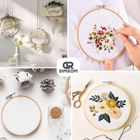 6Pcs Wooden Embroidery Hoops for Quilting Accessories - 4 inch to 10 inch Cross Stitch Craft Rings for Crafts Quilting Frame for Hand Quilting Sup...