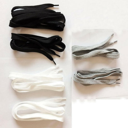 3 Pair 14 mm x 55" Hoodie Drawstring Cord Replacement – Flat Cotton Rope White, Black, Grey for Sweatpants, Joggers, Casual Pants, Gym Shorts, Pan...