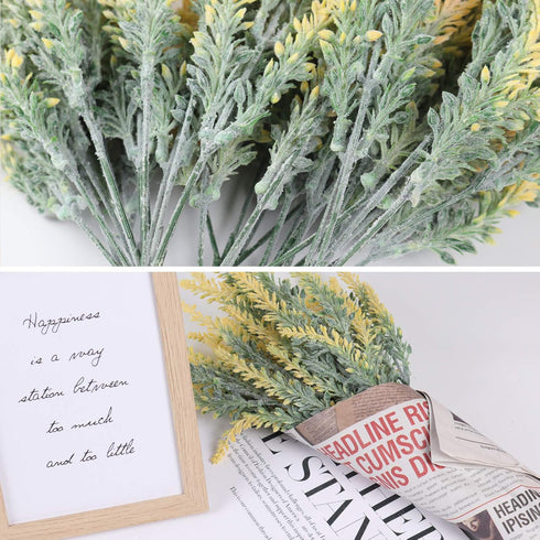 RECUTMS Artificial Lavender Flowers Bouquets 8 Pcs Fake Flowers Shrubs Plants UV Resistant Faux Greenery Branches for DIY Wedding Home Garden Pati...