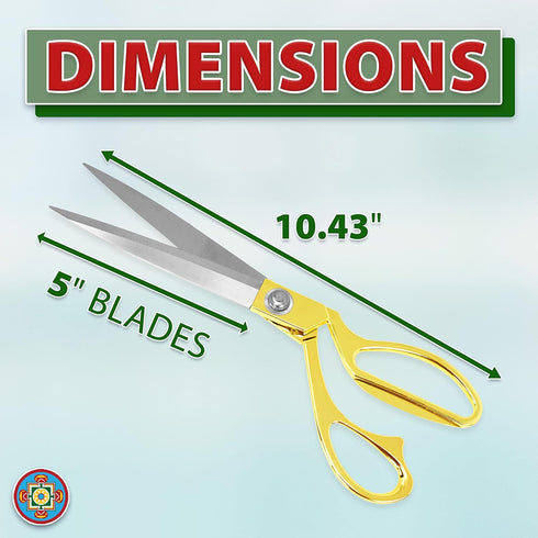 Mandala Crafts Ribbon Cutting Scissors for Ribbon Cutting Ceremony – Large Gold Scissors Set Tailor Scissors Heavy Duty Shears with Stainless stee...