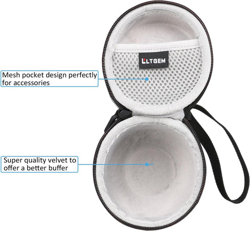 LTGEM Hard Travel Carrying Case for Ultimate Ears WONDERBOOM 4/3 / 2 Portable Waterproof Bluetooth Speaker, Black+Grey...