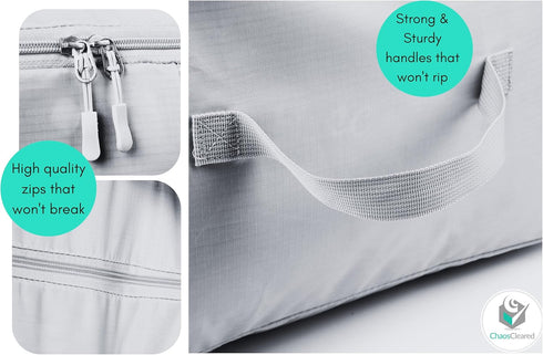 Comforter Storage Bag - Folding Organizer bag for King/Queen Comforters, Pillows, Blankets, Bedding/Quilt, Blanket, Duvet, Mothproof Space Saver; ...
