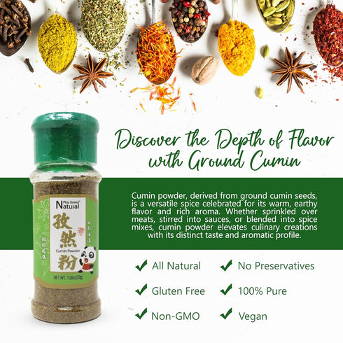 NPG Ground Cumin Powder 1 Oz, Raw All Natural Gluten Free Non-GMO, Ground Cumin Seed Bulk for Mediterranean and Southwest Asia Dishes...