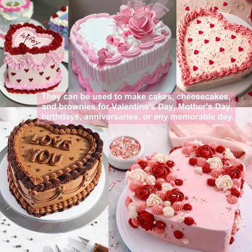 Silicone Heart Shaped Cake Pans,9 Inch Silicone Cake Pan for Baking, Heart Molds Silicone Non-Stick (Red-1PCS, 9 INCH)...