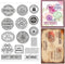 GLOBLELAND Birthday Theme Postmark Clear Stamps for DIY Scrapbooking Label Retro Background Silicone Stamp Seals Journals Decorative Cards Making ...