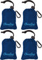 ChicoBag Original Compact Reusable Grocery Bag with Attached Pouch and Carabiner Clip- 4 Pack Blue...