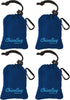 ChicoBag Original Compact Reusable Grocery Bag with Attached Pouch and Carabiner Clip- 4 Pack Blue...