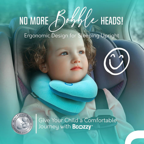 BCOZZY Kids Travel Neck Pillow (3-7 Y/O)- Patented Soft Toddler Pillow for Head & Chin Support in Car Seat, Airplane, and Road Trip Sleeping. Adju...