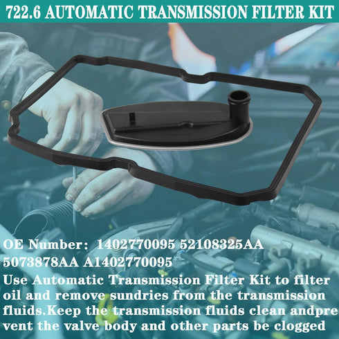 722.6 Automatic Transmission Filter Kit Compatible with 2003-2018 Jeep Wrangler/JK/Commander Dodge Charger Sprinter 2500/3500 Magnum Durango Nitro...